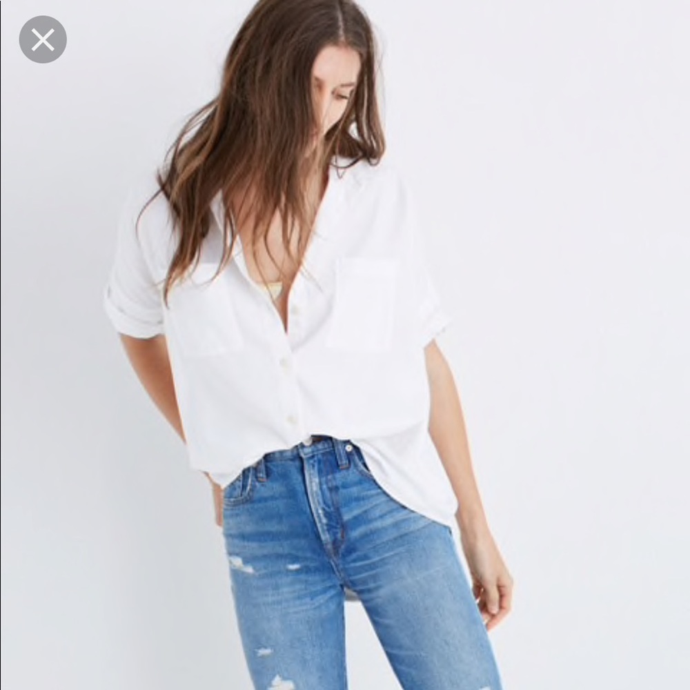 Madewell White Courier Shirt